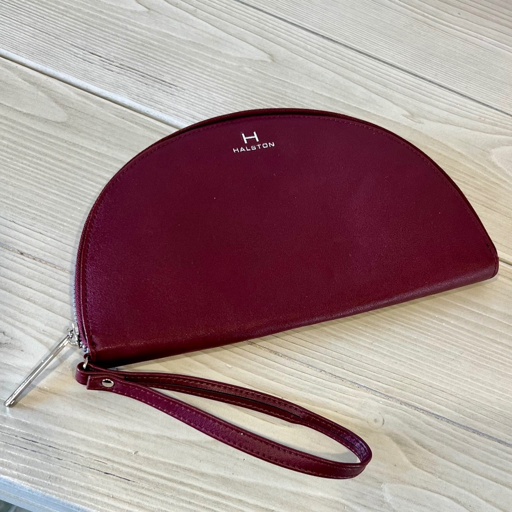 SALE 3/$20** H by Halston Burgundy Half Moon Wristlet